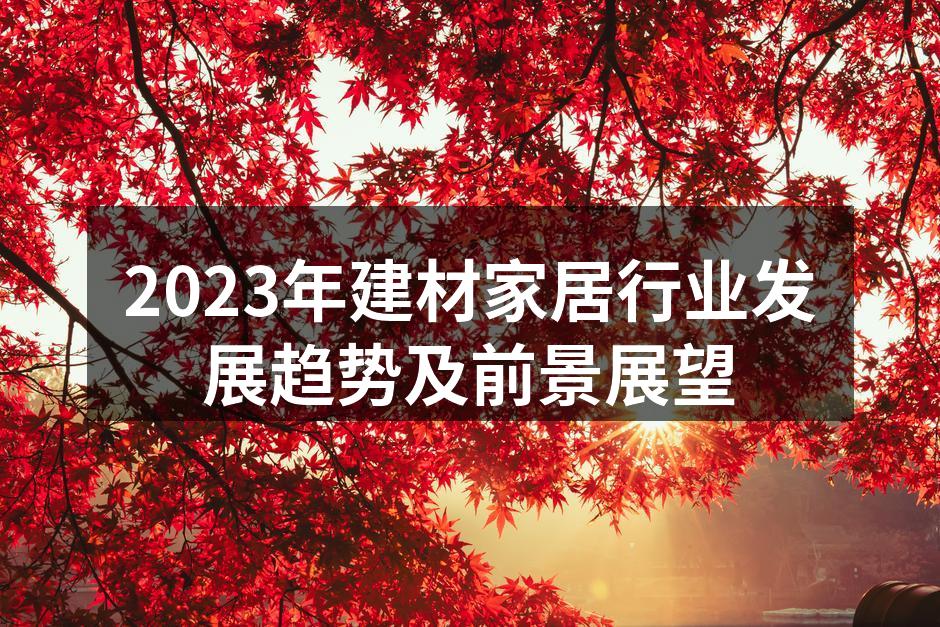 2023年建材家居行业发展趋势及前景展望